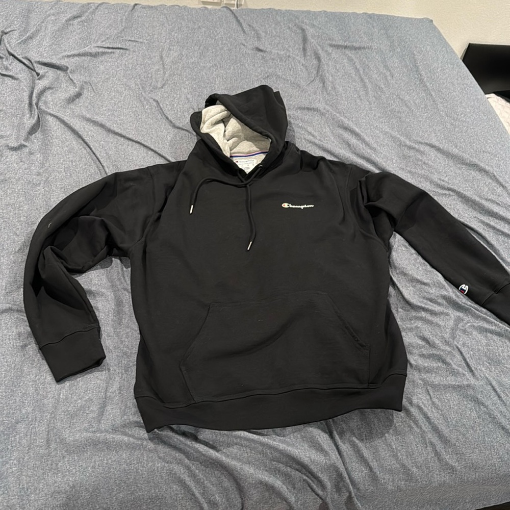 Black champion black hoodie